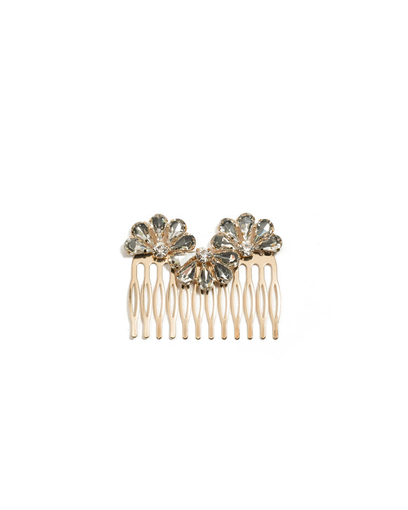 Stone Wave Gold Hair Comb