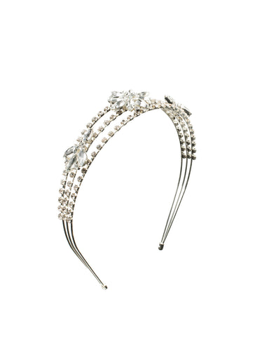 Three Row Diamante Silver Headband