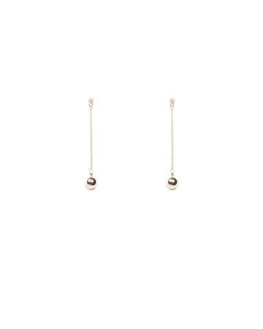Diamante Stone Rose Gold Ball Chain Drop Earrings
