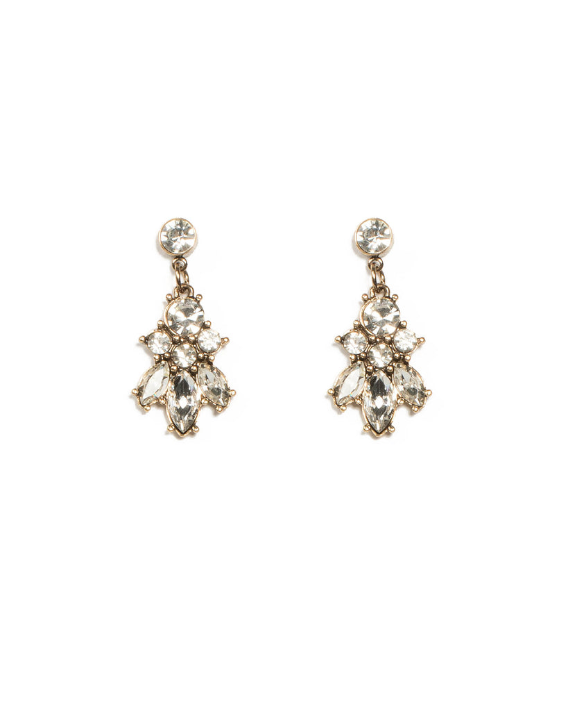 Round Diamante Stone Drop Earrings