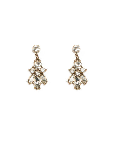 Round Diamante Stone Drop Earrings