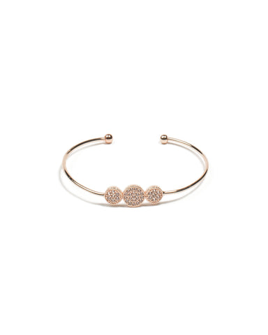 Rose Gold Diamante Pave Stone Cuff Wristwear