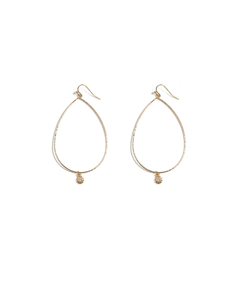 Gold Tone Fine Metal Oval Bead Earrings