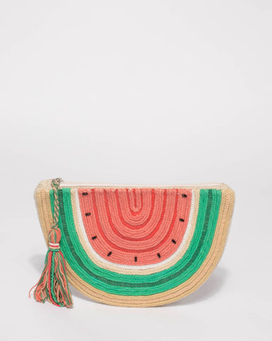 Multi Colour Watermelon Tassel Clutch Bag