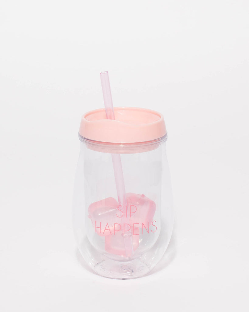 Pink Double Wall Drink Cup With Ice