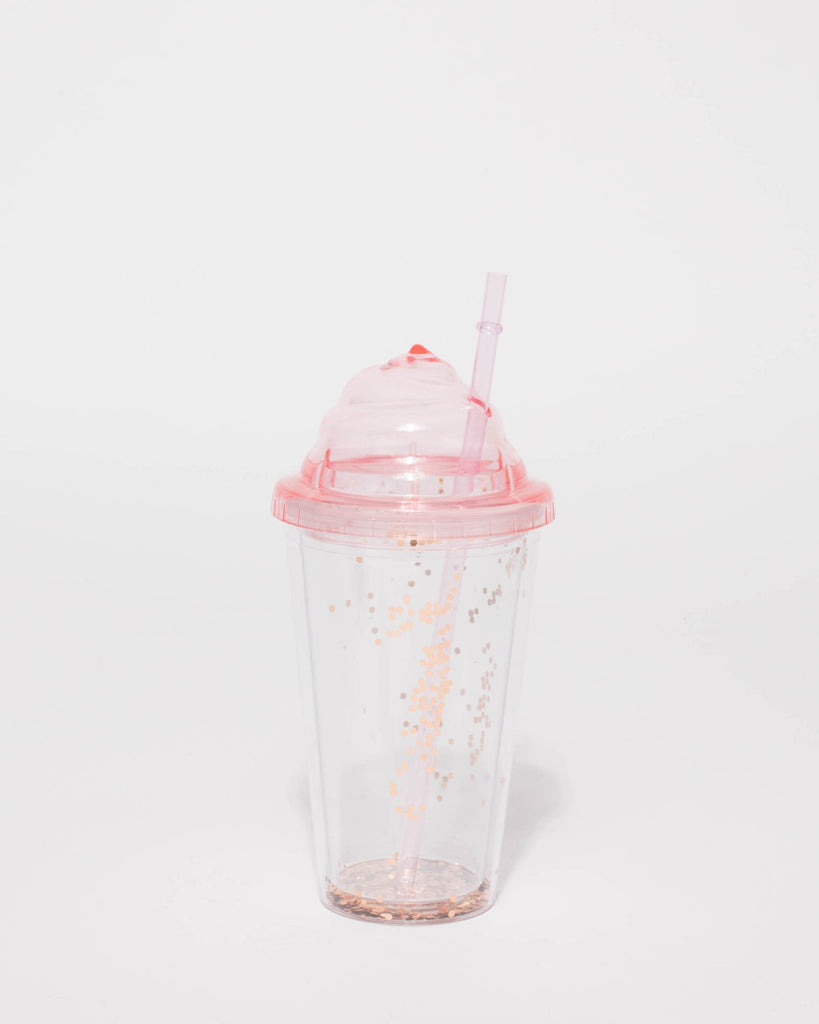 Pink Ice Cream Sequin Drink Cup