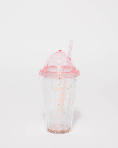 Pink Ice Cream Sequin Drink Cup