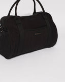 Black Folded Canvas Weekender Bag