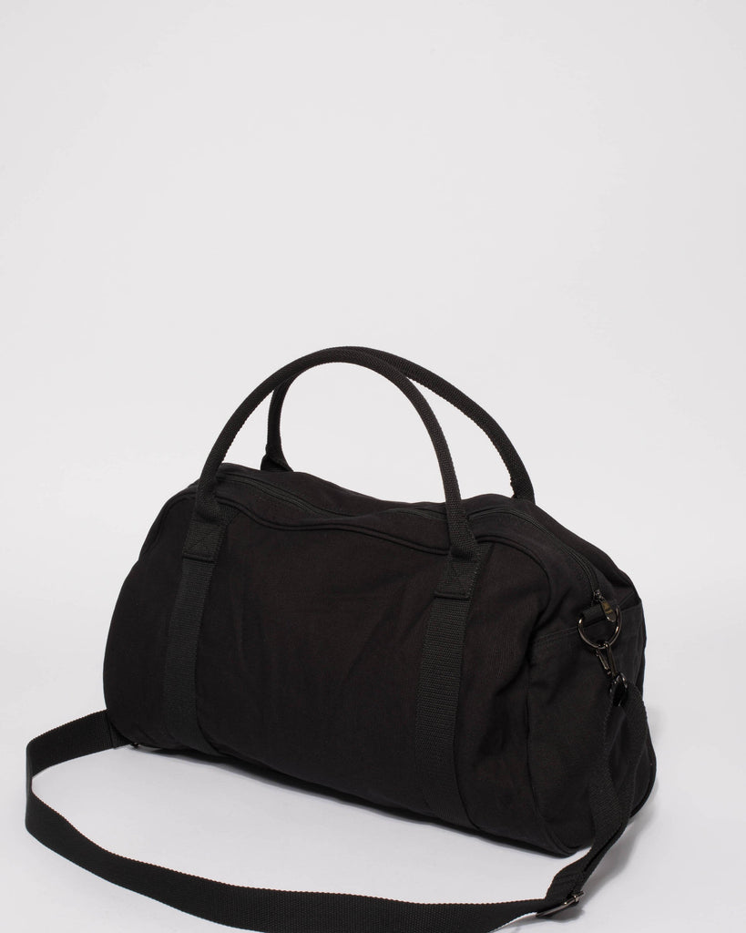 Black Folded Canvas Weekender Bag
