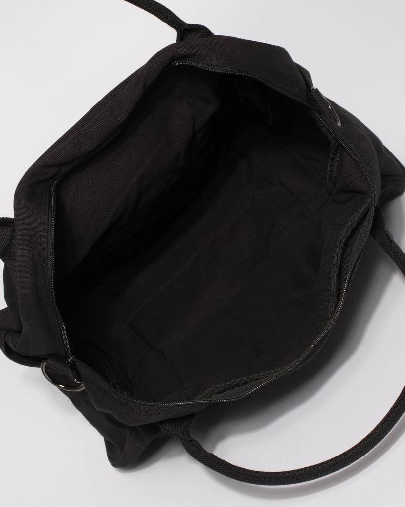 Black Folded Canvas Weekender Bag