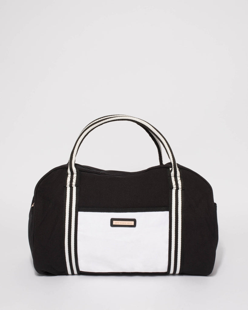 Monochrome Folded Canvas Weekender Bag