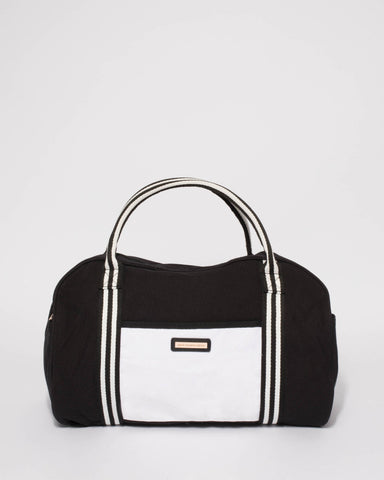 Monochrome Folded Canvas Weekender Bag