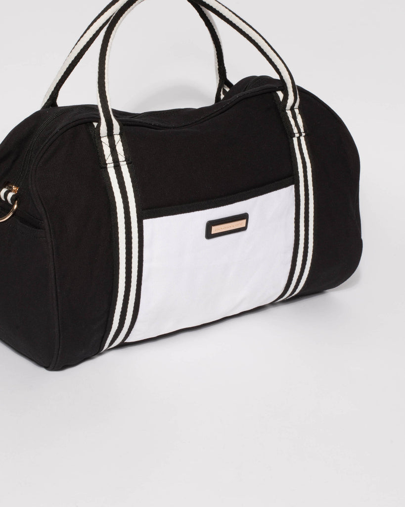 Monochrome Folded Canvas Weekender Bag