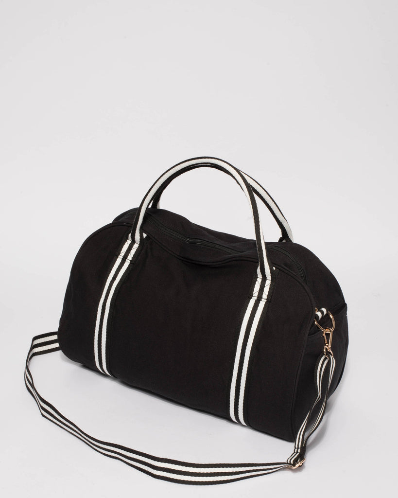 Monochrome Folded Canvas Weekender Bag