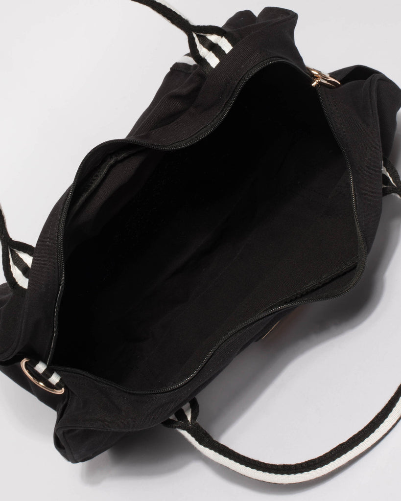 Monochrome Folded Canvas Weekender Bag