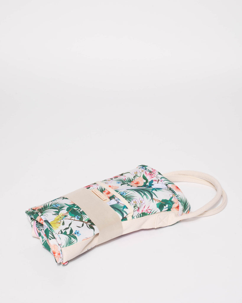 Multi Colour Hibiscus Folded Canvas Weekender Bag