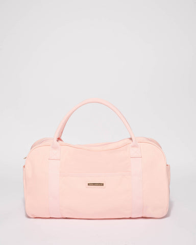 Pink Folded Canvas Weekender Bag