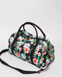 Black Floral Folded Canvas Weekender Bag