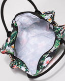 Black Floral Folded Canvas Weekender Bag