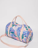 Multi Colour Leaf Folded Canvas Weekender Bag