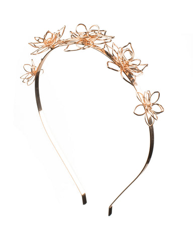 Gold Floral Metal Frame Headband