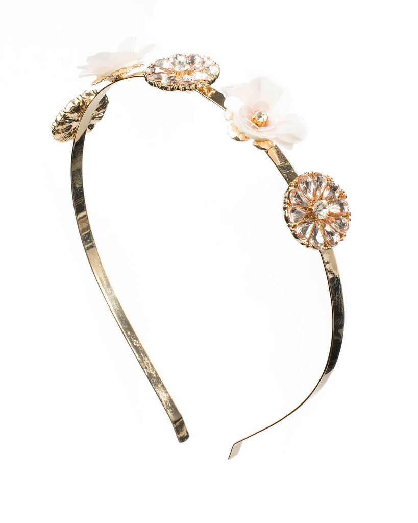Gold Tone Sequin And Stone Headband