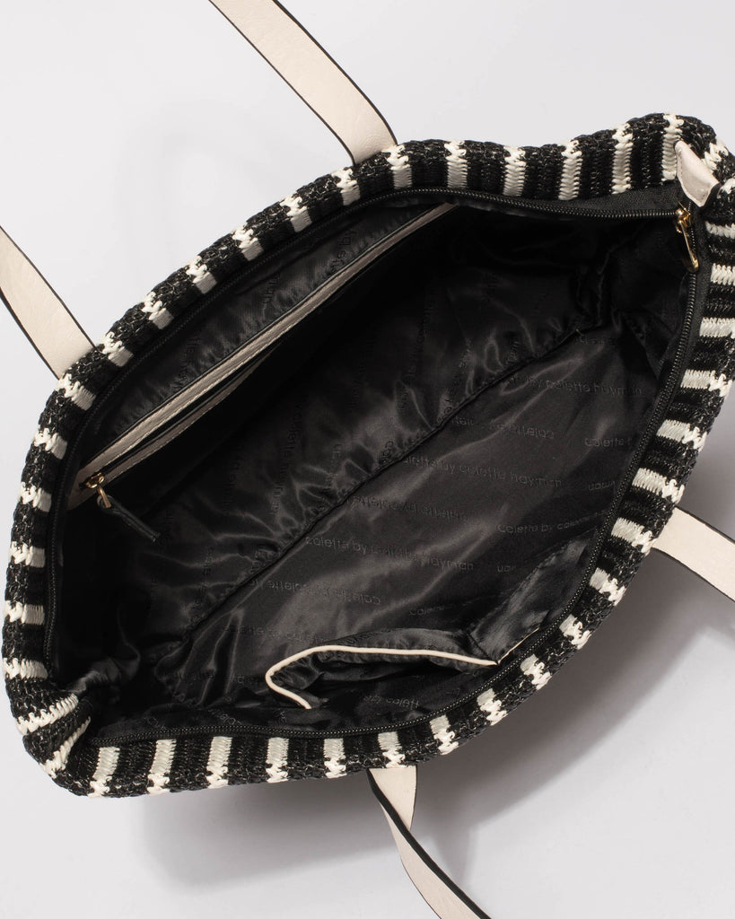 Monochrome Maya Weave Slouch Tote Bag
