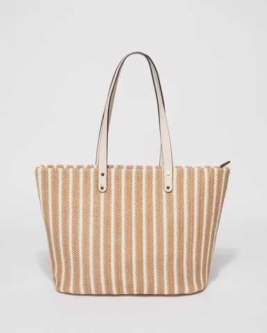 Natural Maya Weave Slouch Tote Bag