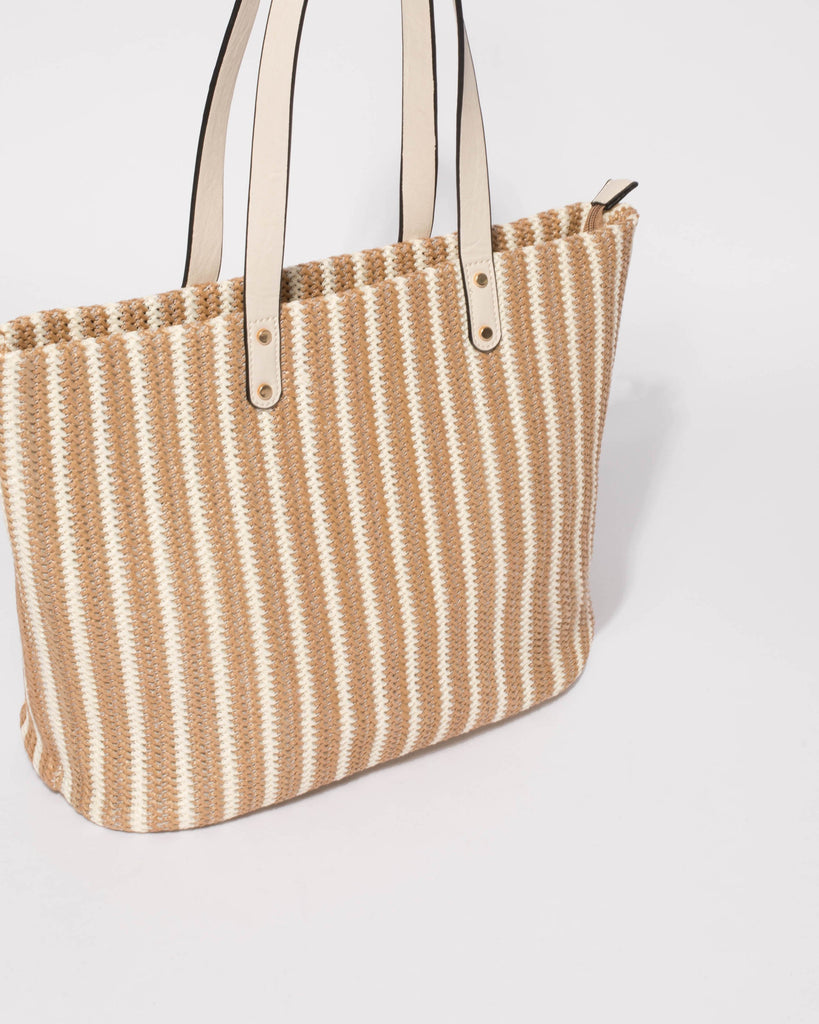Natural Maya Weave Slouch Tote Bag