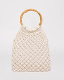 Ivory Crochet Cane Small Bag