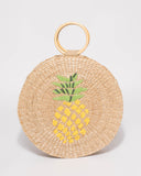 Natural Round Medium Weave Bag