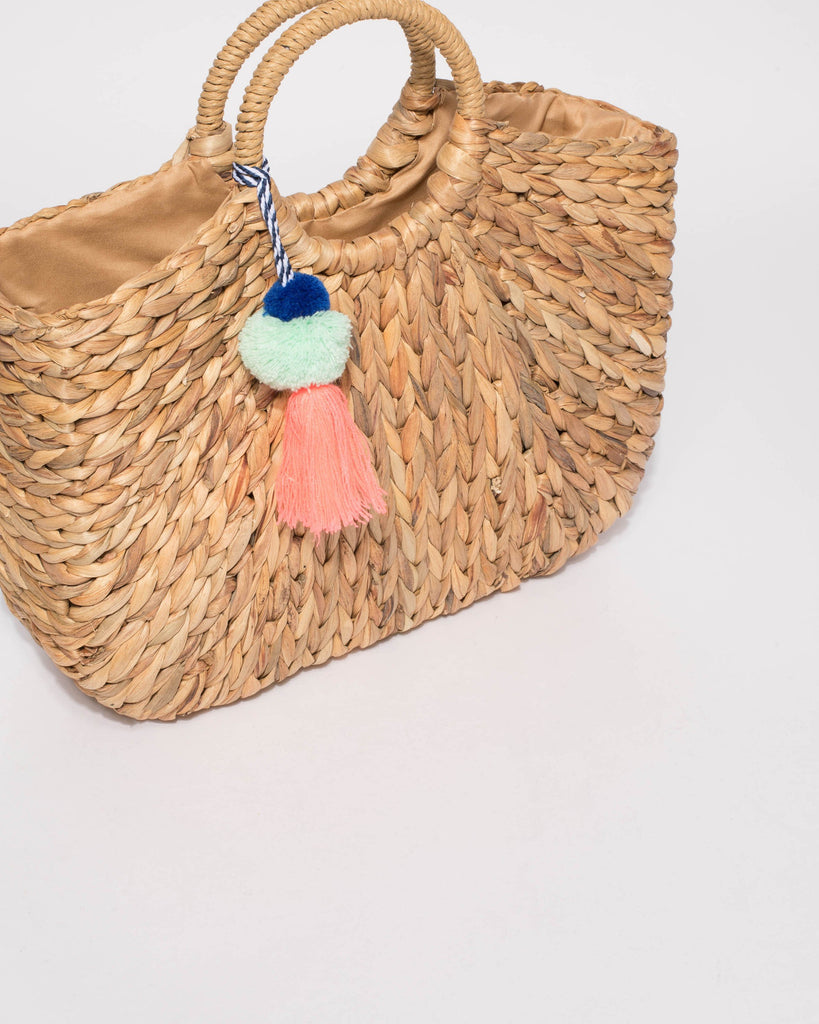 Natural Leon Basket Tote Bag