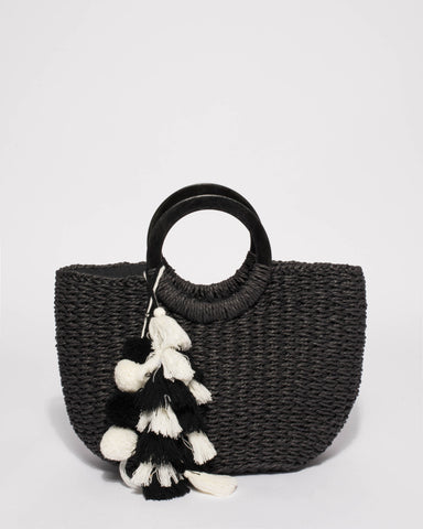 Black Eva Soft Weave Basket Tote Bag