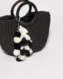 Black Eva Soft Weave Basket Tote Bag