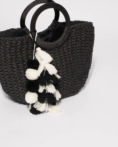 Black Eva Soft Weave Basket Tote Bag
