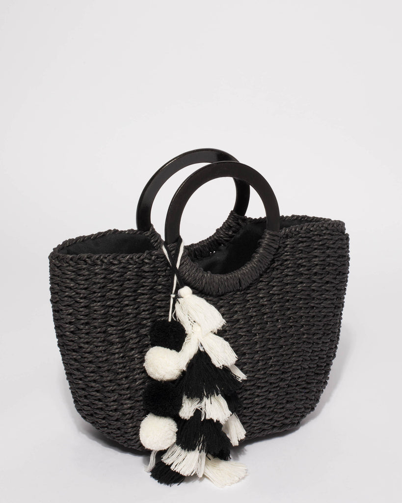 Black Eva Soft Weave Basket Tote Bag