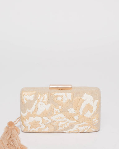 Natural Beth Hardcase Clutch Bag