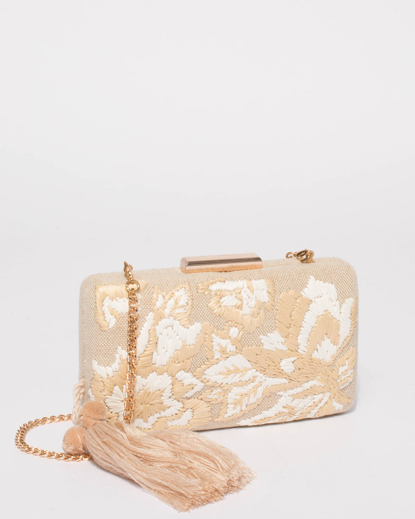 Natural Beth Hardcase Clutch Bag
