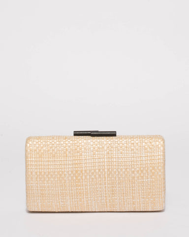Natural Belinda Weave Tassel Clutch Bag
