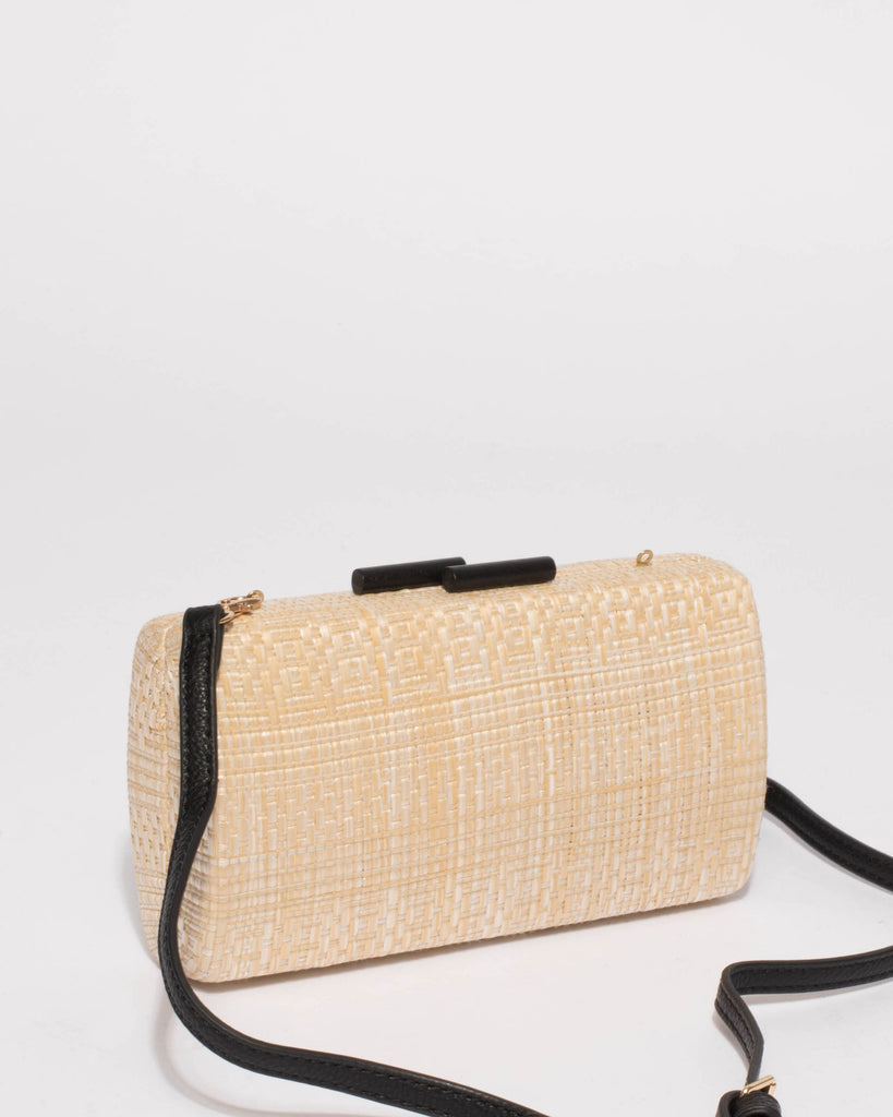 Natural Belinda Weave Tassel Clutch Bag