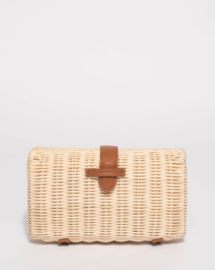 Natural Kiki Weave Small Clutch Bag
