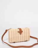 Natural Kiki Weave Small Clutch Bag