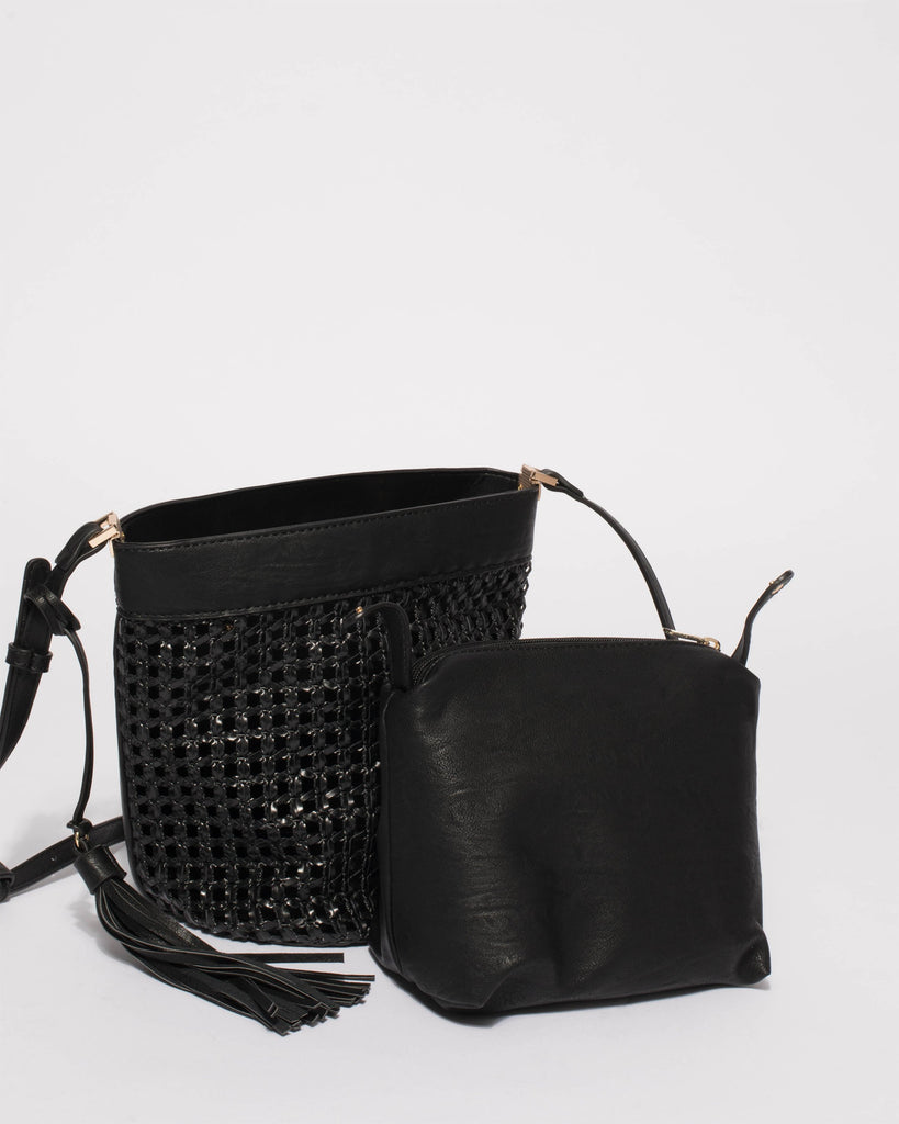 Black Weave Billie Small Bag