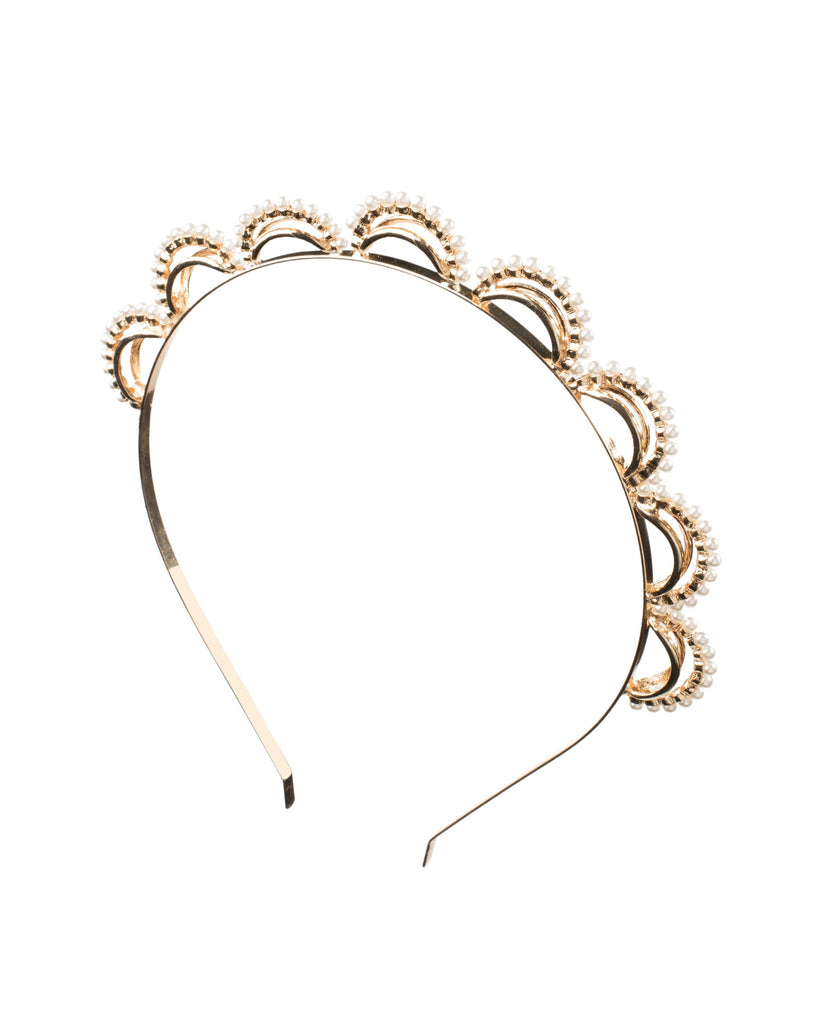 Joining Metal Pearl Gold Headband