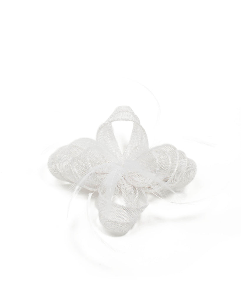 White Fascinator Hair Clip