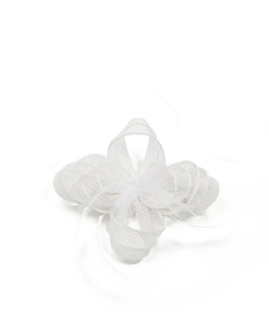 White Fascinator Hair Clip