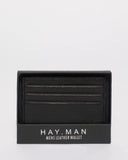 Leo Black Leather Credit Card Wallet