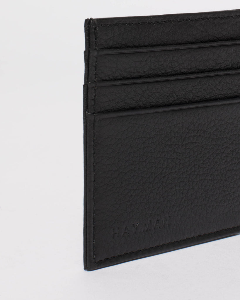 Leo Black Leather Credit Card Wallet