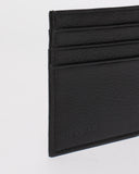Leo Black Leather Credit Card Wallet