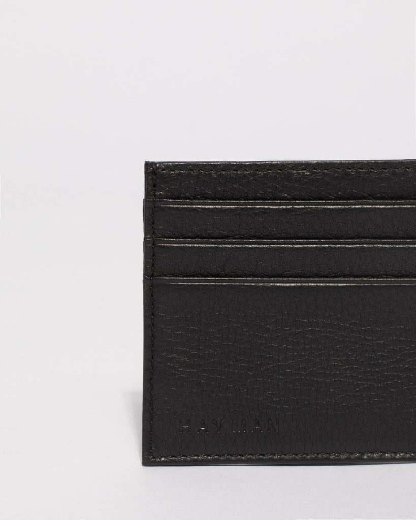 Leo Black Leather Credit Card Wallet